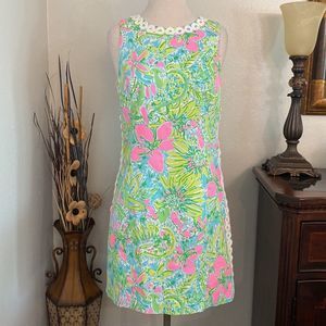 Lilly Pulitzer Mila Shift Dress Coconut Jungle Print Size 10